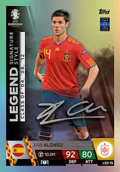 Xabi Alonso Spain Topps Match Attax EURO 2024 Legend Signature Style #LSS15